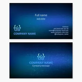 Business card template. Computer programming. Programming code.
