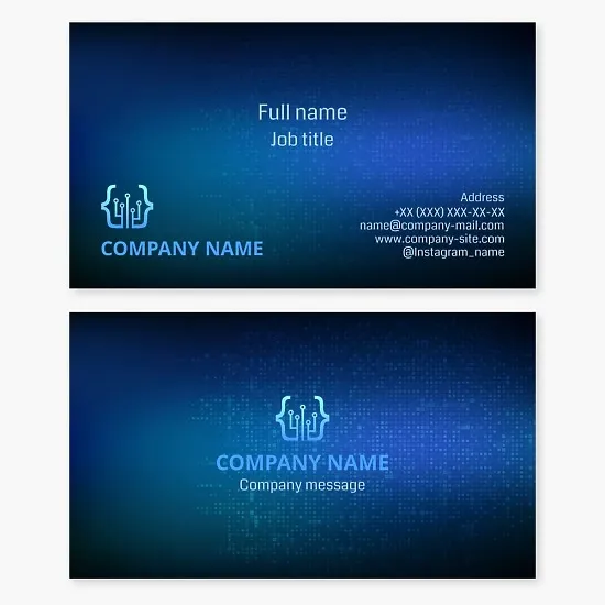 Business card template. Computer programming. Programming code.
