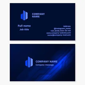 Business card template. Finance, real estate, large company.