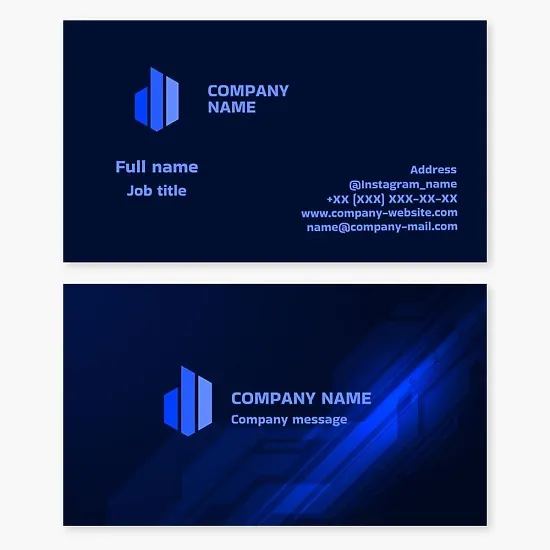 Business card template. Finance, real estate, large company.