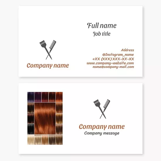 Business Card Template Hair Coloring