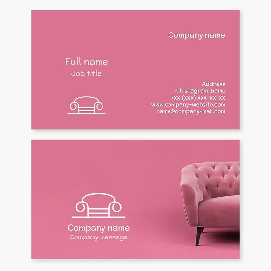 Business card template Upholstered furniture