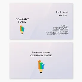 Business card template for education, teaching and learning. Children's fine art studio.