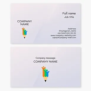 Business card template for education, teaching and learning. Children's fine art studio.