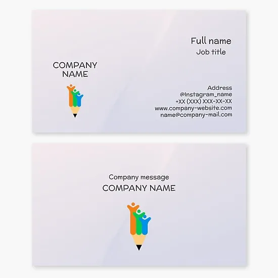 Business card template for education, teaching and learning. Children's fine art studio.