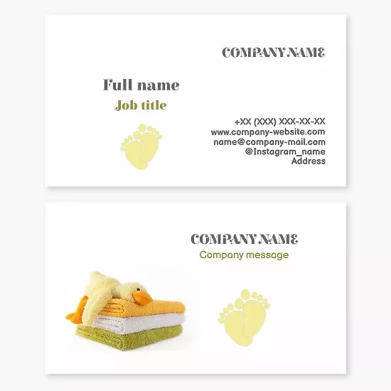 Business card template Baby products