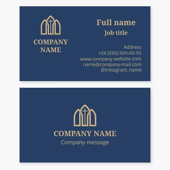 Church business card template, Letter M