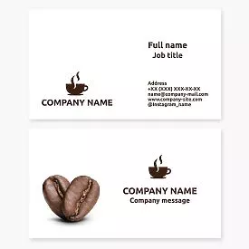 Hot Coffee | Cafe | Coffee Beans | Business Card Template