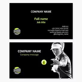 Tennis Instructor Sports Business Card Template