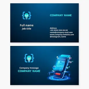 Business card template. Programming.