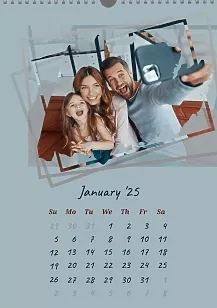 Calendar template Happy mom, dad and daughter