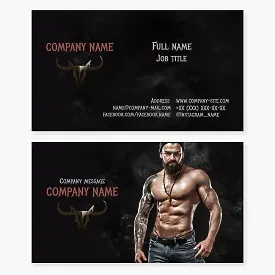Business card template. Tattoo services.
