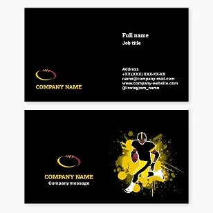 Business card template. American football.