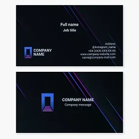 Business card template. Entrance, steps. letter O.