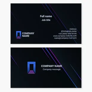 Business card template. Entrance, steps. letter O.