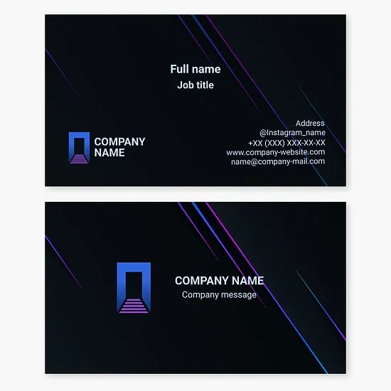 Business card template. Entrance, steps. letter O.
