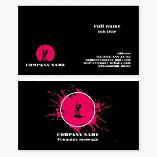 Business card template. Rock guitarist. Rock band.