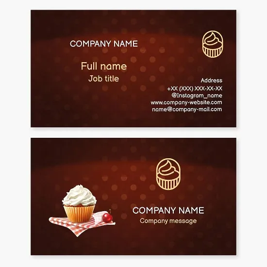 Business card template Cakes