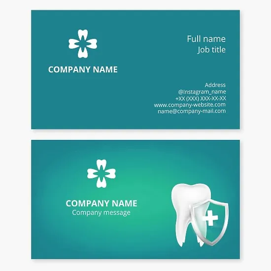 Dentist business card template. Dental office.