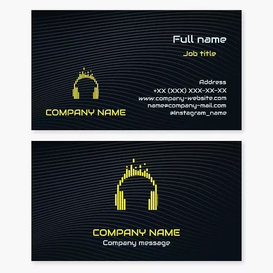 Business card template Recording studio, music store, music platform