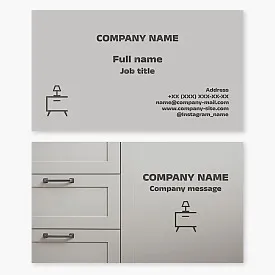 Business card template. Furniture store. Furniture factory.