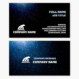 Business card template. Polar bear. Symbol of the Arctic, power, survival in extreme conditions, strength, courage, and resilience.