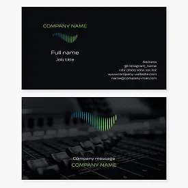 Sound engineer business card template, recording studio