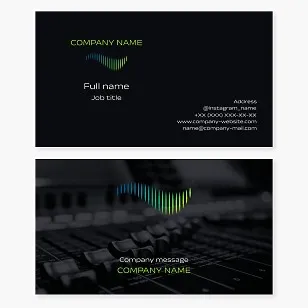 Sound engineer business card template, recording studio