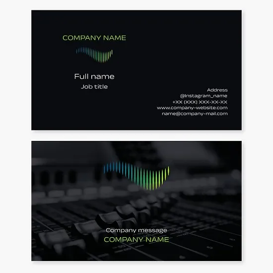 Sound engineer business card template, recording studio