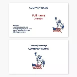 Statue of Liberty | American Flag Business Card Template