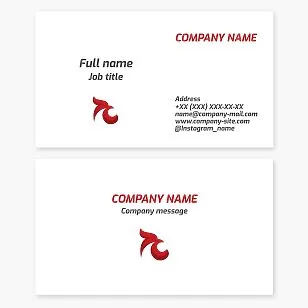 Business card template. Rooster. Symbol of dawn, awakening, vigilance, struggle, and courage.