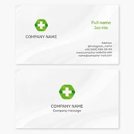 Medical business card template for healthcare. Pharmacy.