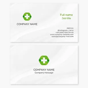 Medical business card template for healthcare. Pharmacy.