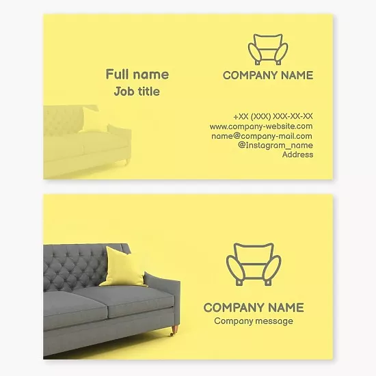 Business card template Upholstered furniture