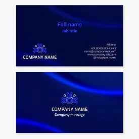 Abstract Tech Logo | Blue Business Card Template