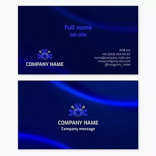 Abstract Tech Logo | Blue Business Card Template