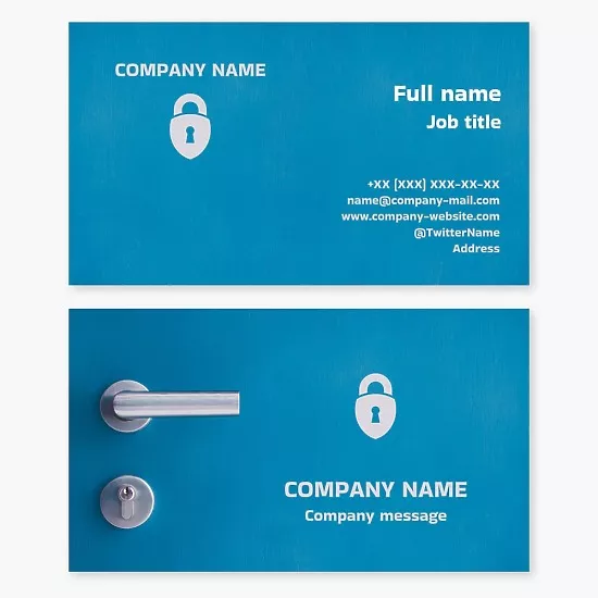 Business card template Door locks and accessories