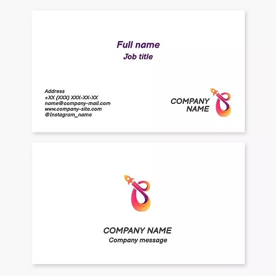 Space Rocket Ship Business Card Template