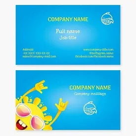 Business card template. Children's water park. Letter O.