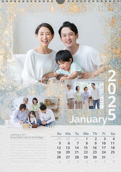 Calendar template with family photos