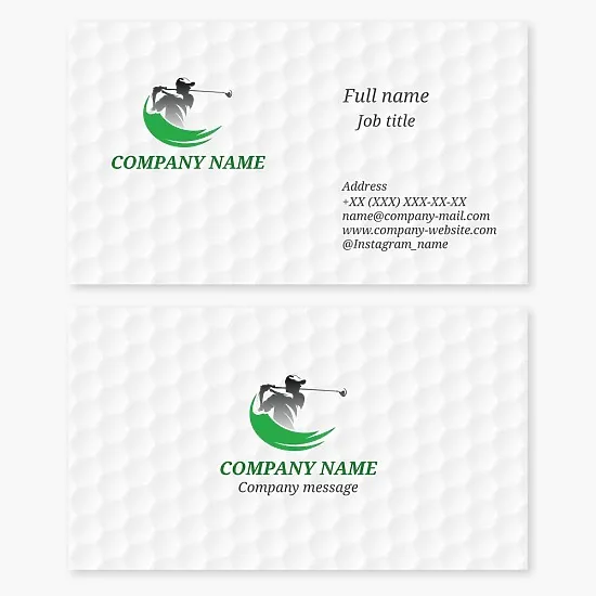 Golf Themed Business Card Template