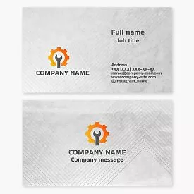 Wrench Cogwheel Engineering Business Card Template