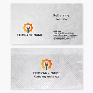 Wrench Cogwheel Engineering Business Card Template