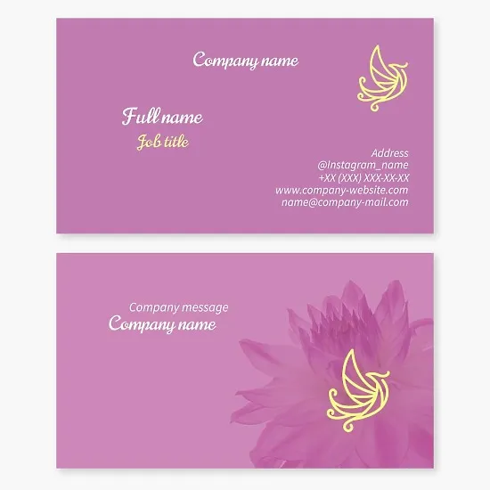 Business card template fairy bird. Beauty, make-up, beauty salon.