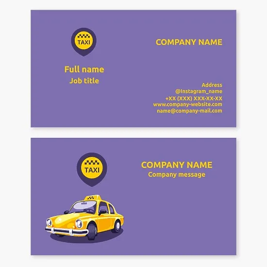 Taxi business card template