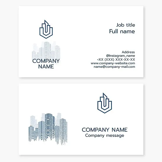 Real Estate Business Card Template. Letter U.