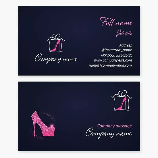 Gift Box Shoe Logo Business Card Template