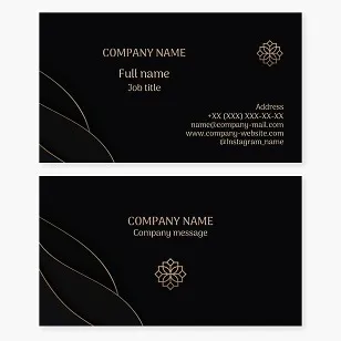 A business card template in a dark, mysterious style. Abstract. Floral pattern.