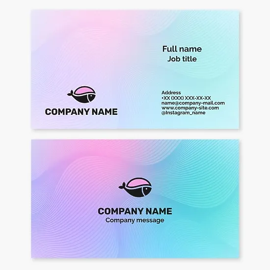Business card template. Fish product supplies. Fish restaurant.