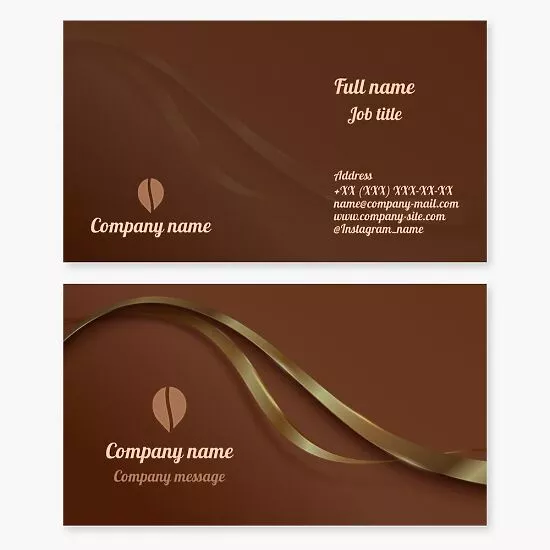 Coffee Bean/Location Logo | Cafe Business Card Template